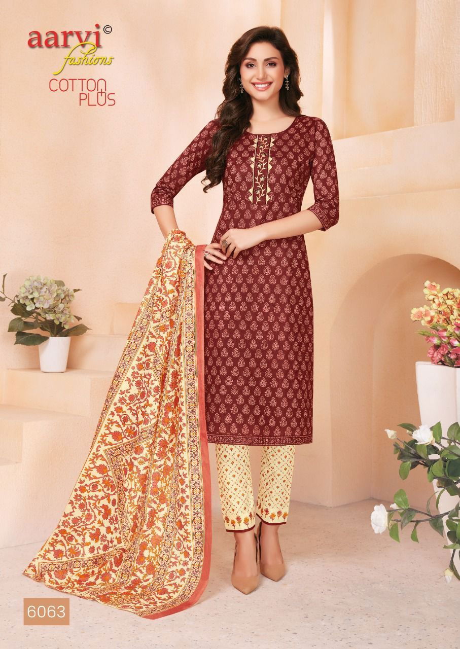 Aarvi Fashion Cotton Fancy Casual Wear Printed Designer Dress Material Collection